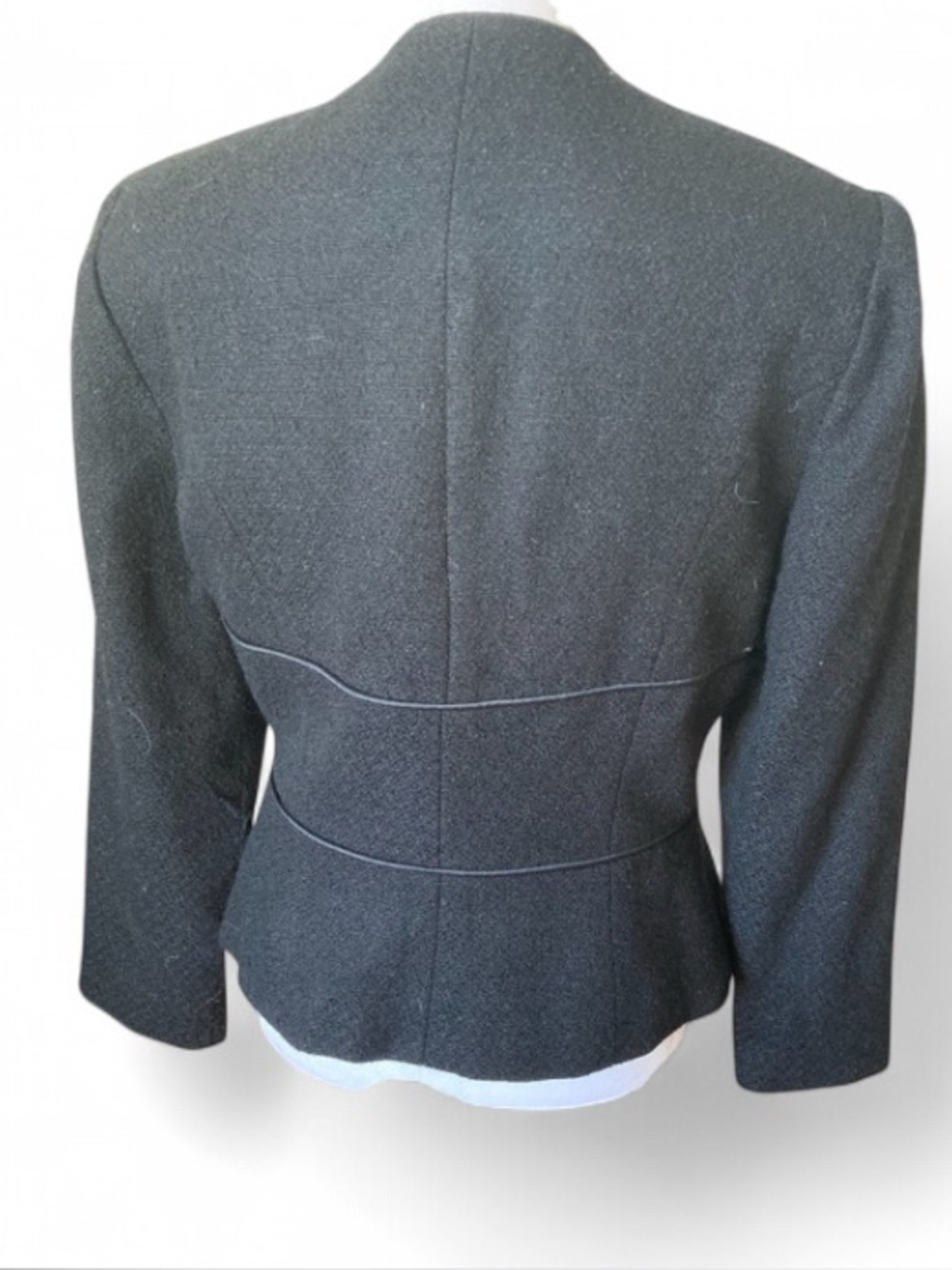 Talbots Women’s Black Wool Blend Fitted Button Up Blazer Jacket size 4 - Picture 4 of 6